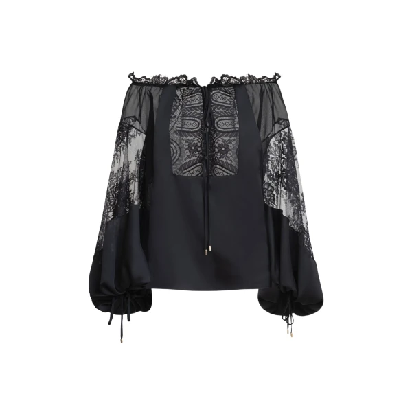 Zuhair Murad Chiffon Lace Blouse