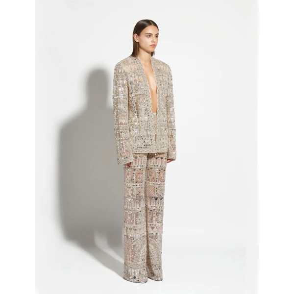 Zuhair Murad Fully Embroidered Trousers, view 3