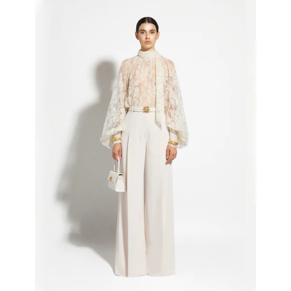 Zuhair Murad Georgette & Lace Blouse, view 2
