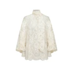 Zuhair Murad Georgette & Lace Blouse