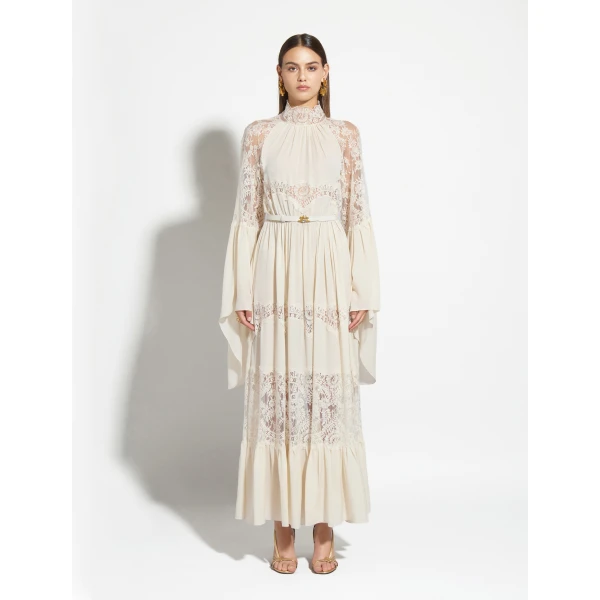 Zuhair Murad Georgette & Lace Dress, view 2
