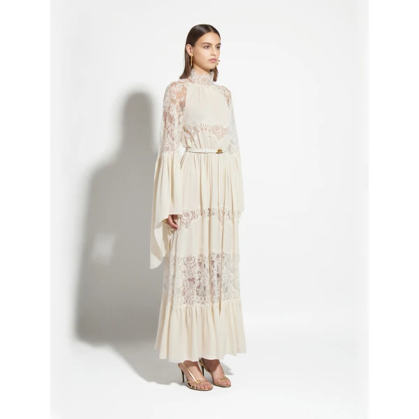 Zuhair Murad Georgette & Lace Dress, view 3