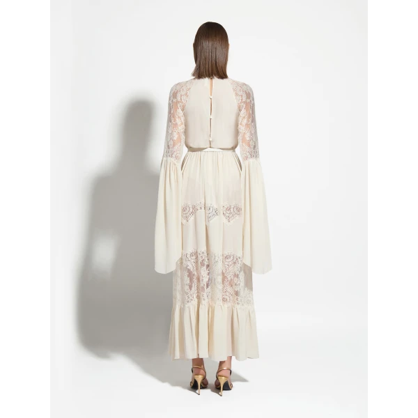 Zuhair Murad Georgette & Lace Dress, view 4