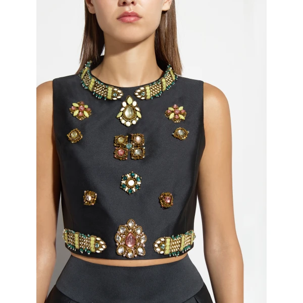Zuhair Murad Mikado Cropped Top, view 5