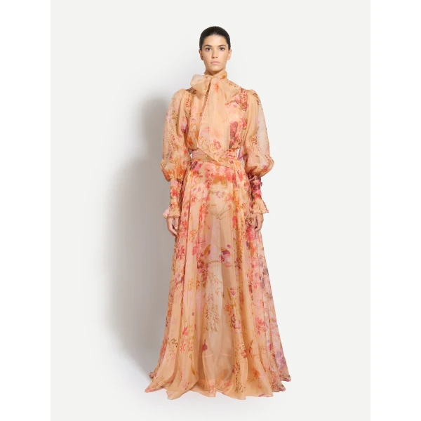 Zuhair Murad Organza Flowers Halter Dress, view 2