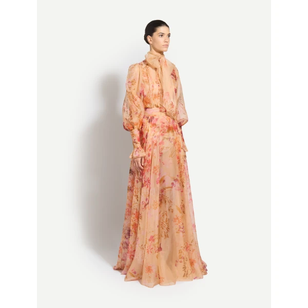 Zuhair Murad Organza Flowers Halter Dress, view 3