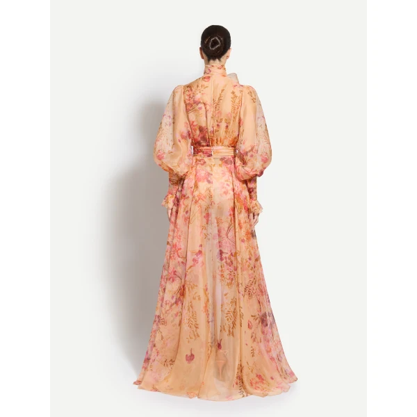 Zuhair Murad Organza Flowers Halter Dress, view 4