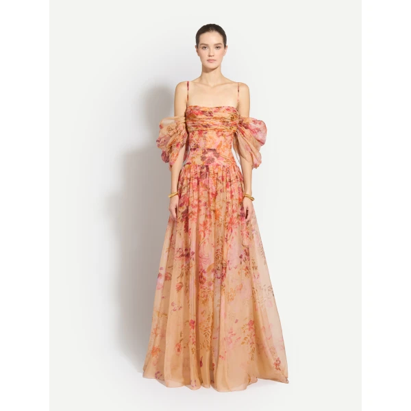 Zuhair Murad Organza Flowers Long Dress, view 2