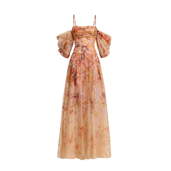 Zuhair Murad Organza Flowers Long Dress