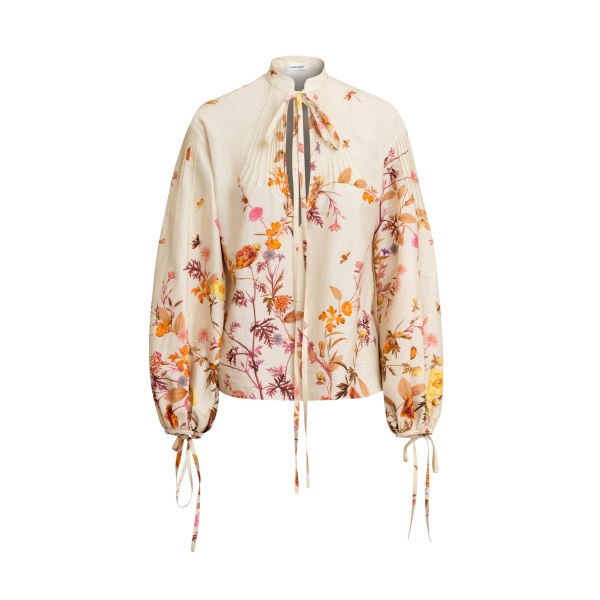 Zuhair Murad Popeline Tree Print Blouse