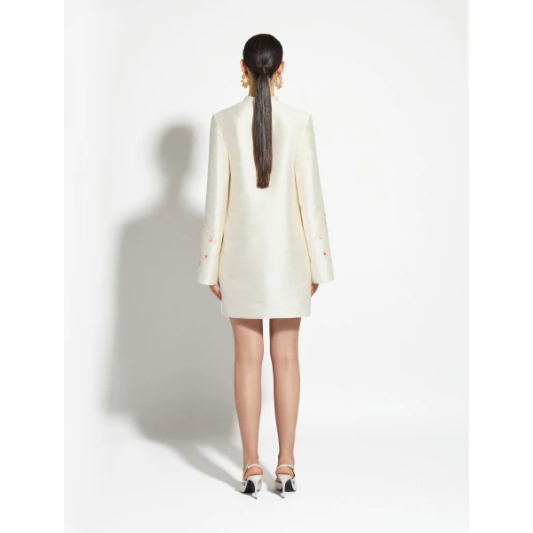Zuhair Murad Shantung Mini Dress, view 4