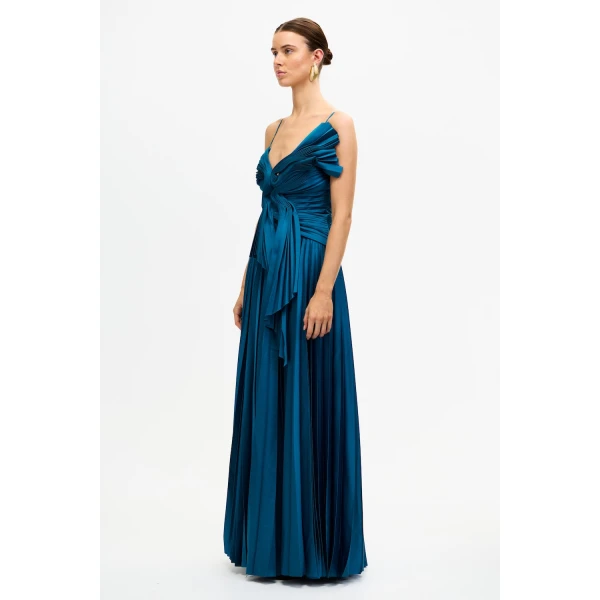 Acler Abenhall Maxi Dress in Prussian Blue, view 2