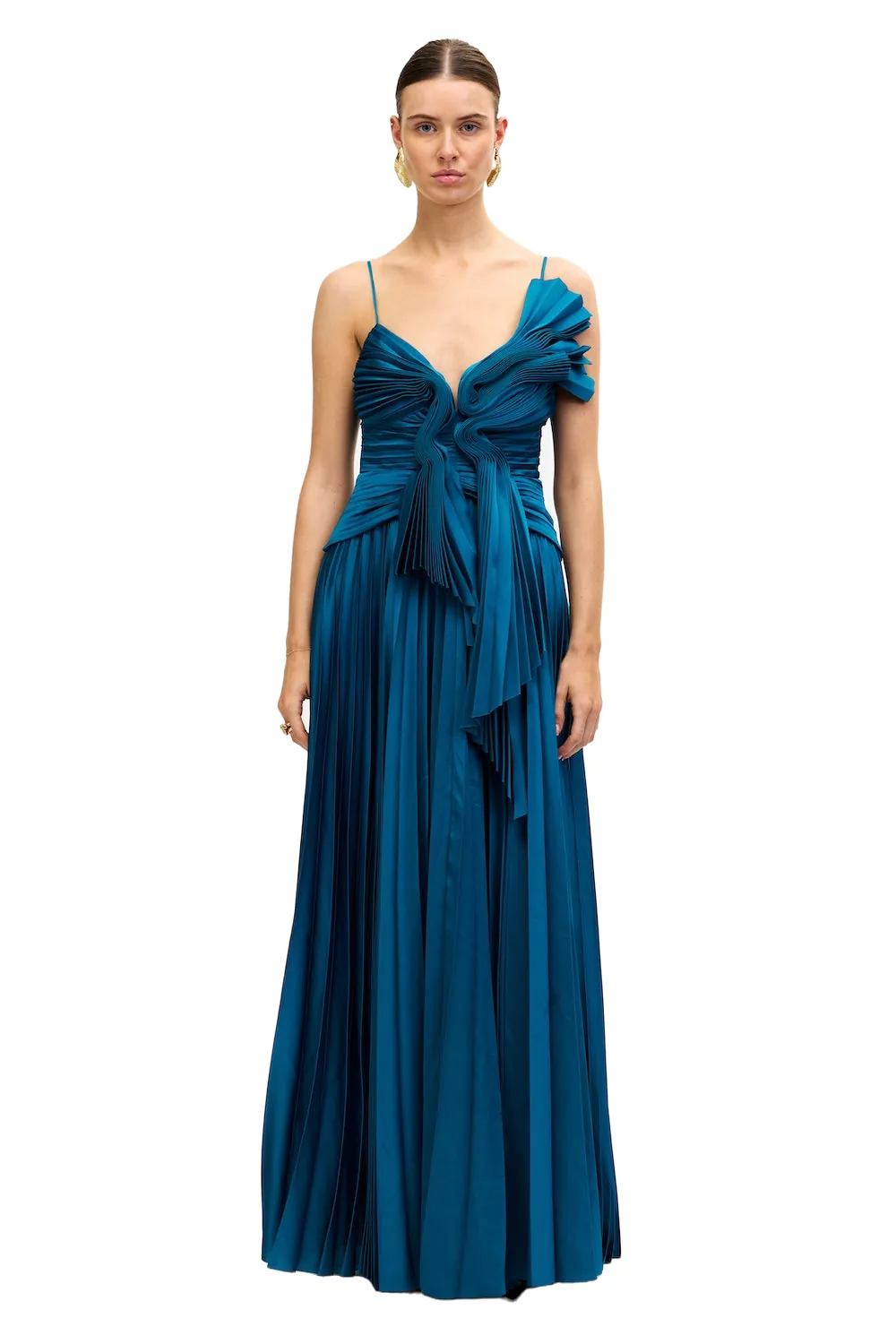 Acler Abenhall Maxi Dress in Prussian Blue, Blue Dresses