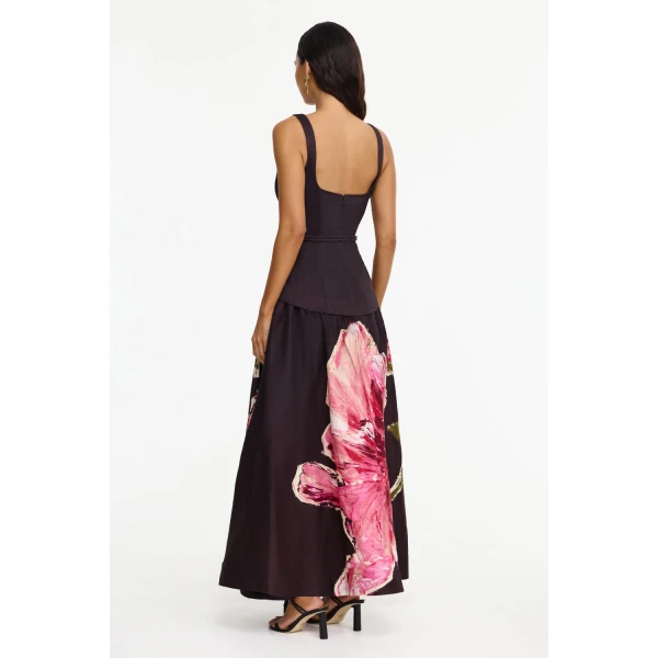 Acler Actonhill Maxi Dress in Garnet Magnolia, view 3