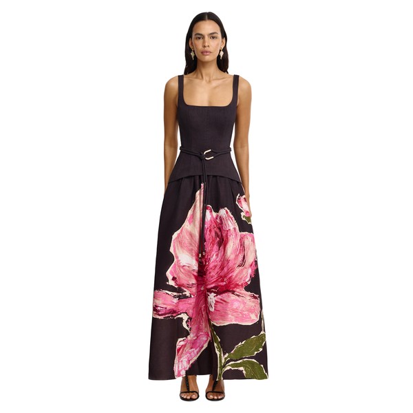 Acler Actonhill Maxi Dress in Garnet Magnolia