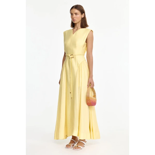 Acler Alvie Maxi Dress in Lemon Sorbet, view 2