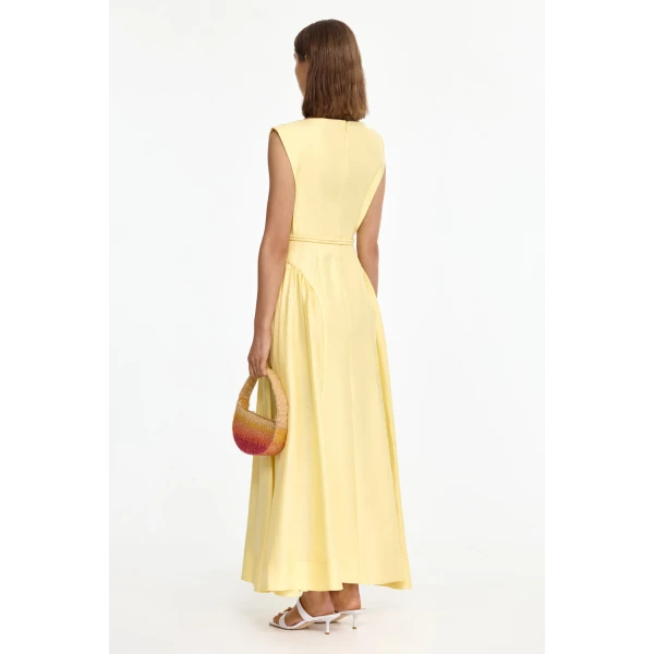 Acler Alvie Maxi Dress in Lemon Sorbet, view 3