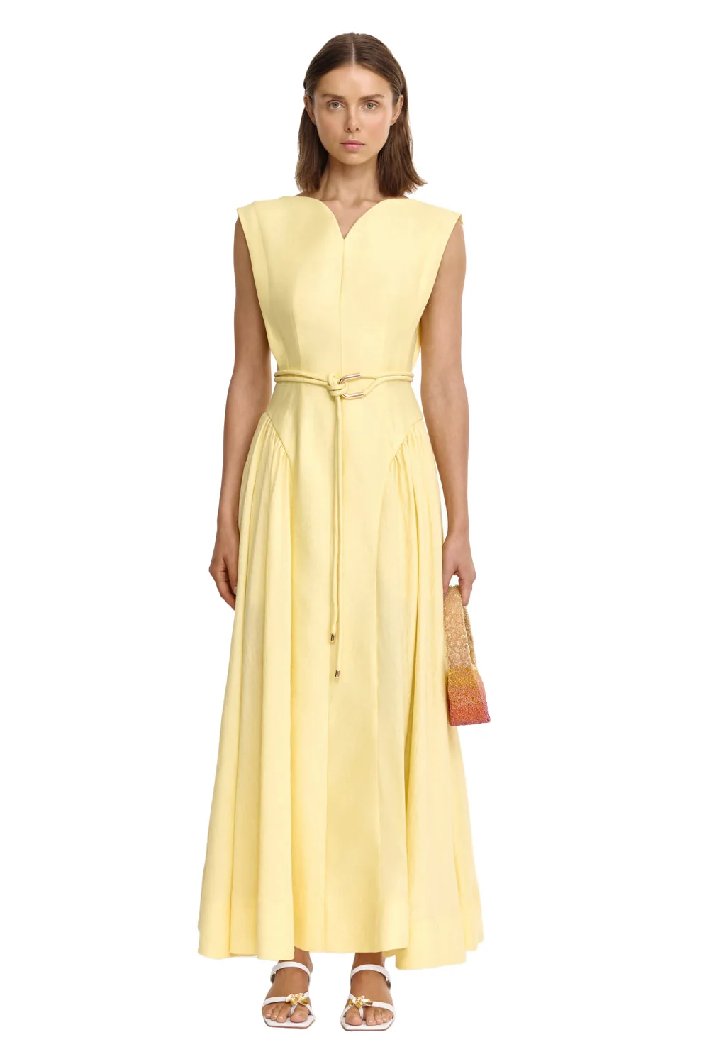 Acler Alvie Maxi Dress in Lemon Sorbet, Yellow Dresses