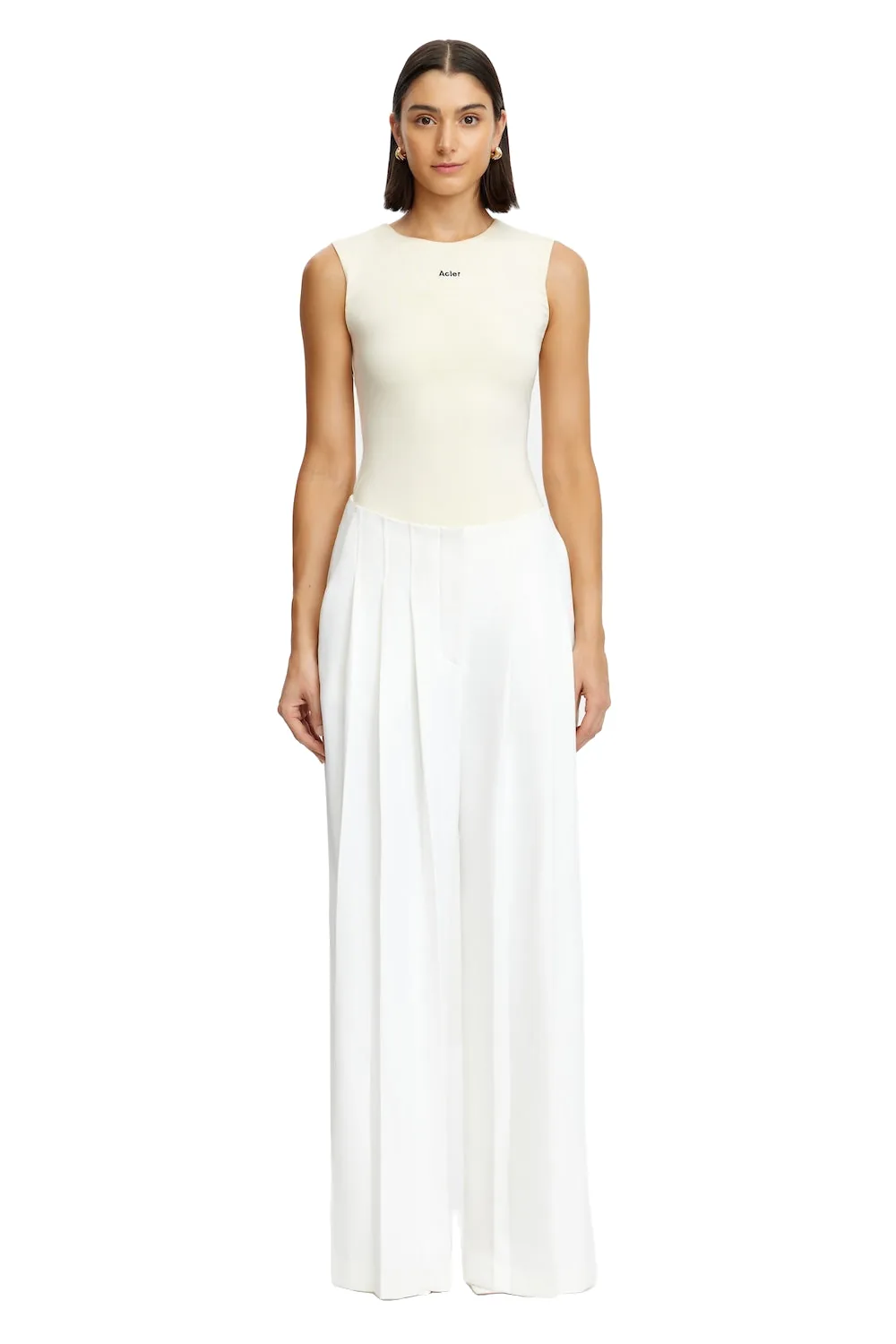 Acler Asselby Pant in Ivory, Ivory Pants