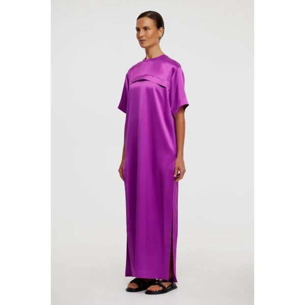 Acler Baile Dress in Deep Mulberry, view 2