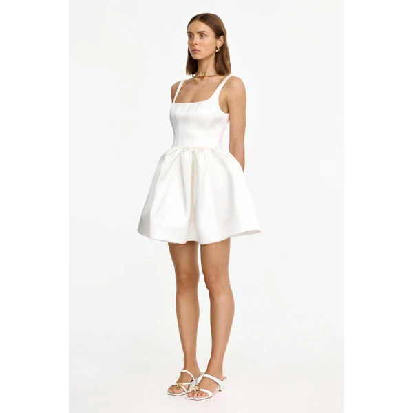Acler Balmer Mini Dress in Ivory, view 2