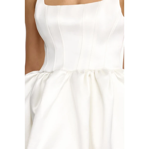 Acler Balmer Mini Dress in Ivory, view 4