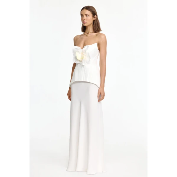 Acler Bankson Maxi Dress in Ivory, view 2