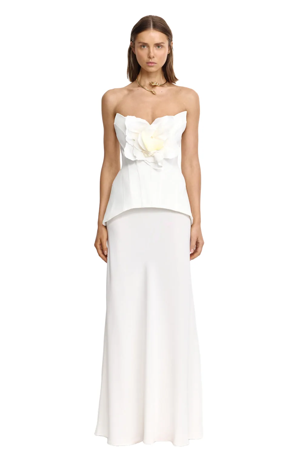 Acler Bankson Maxi Dress in Ivory, Ivory Dresses