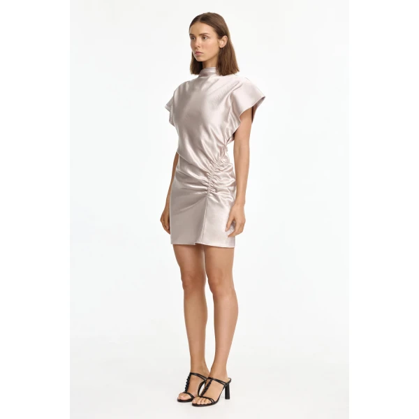 Acler Beckford Mini Dress in Silver, view 2