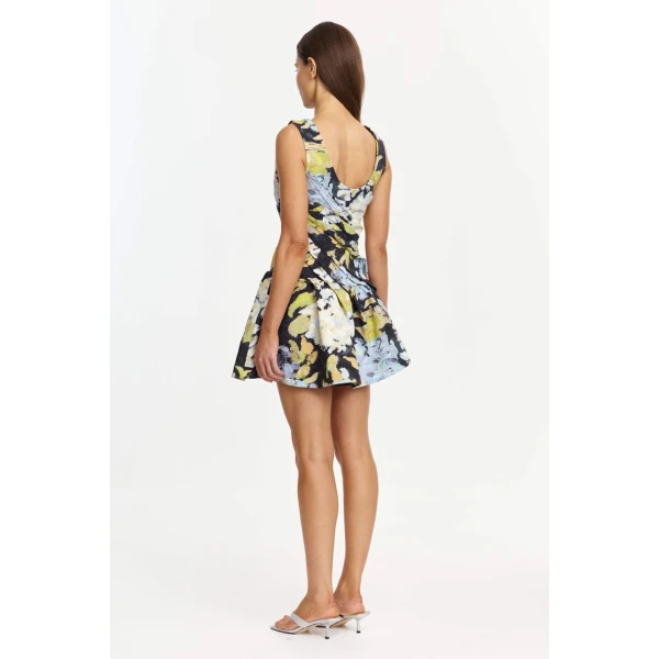 Acler Benier Mini Dress in Hamptons Hydrangea, view 3