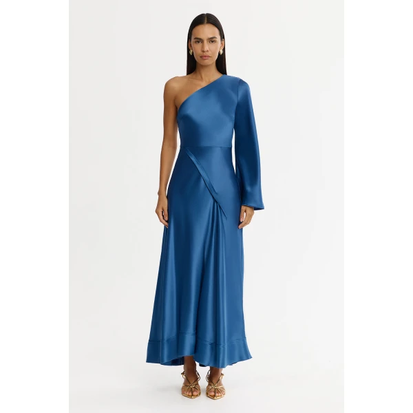 Acler Blaina Midi Dress in Deep Sapphire, view 2