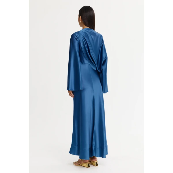 Acler Blaina Midi Dress in Deep Sapphire, view 4