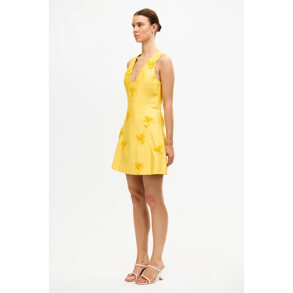 Acler Blairhall Mini Dress in Daffodil, view 2