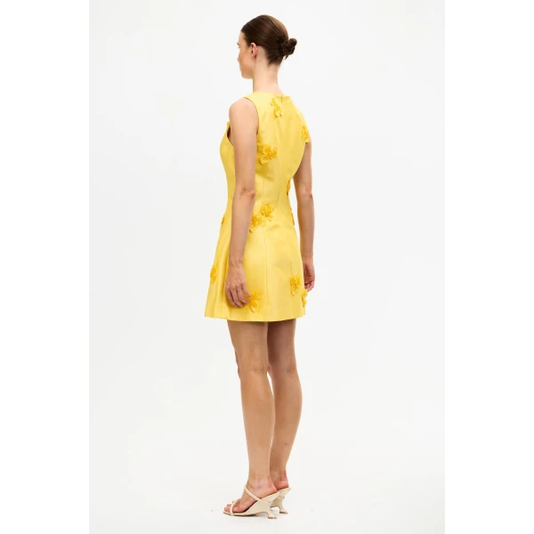 Acler Blairhall Mini Dress in Daffodil, view 3