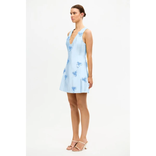 Acler Blairhall Mini Dress in Powder Blue, view 2