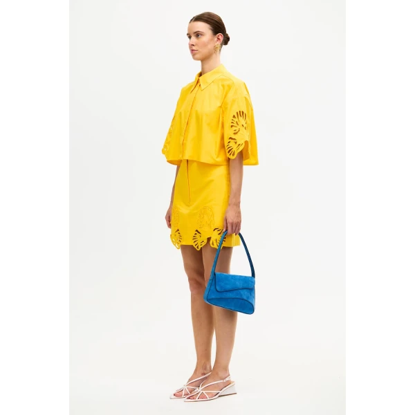 Acler Blairhall Mini Skirt in Daffodil, view 2