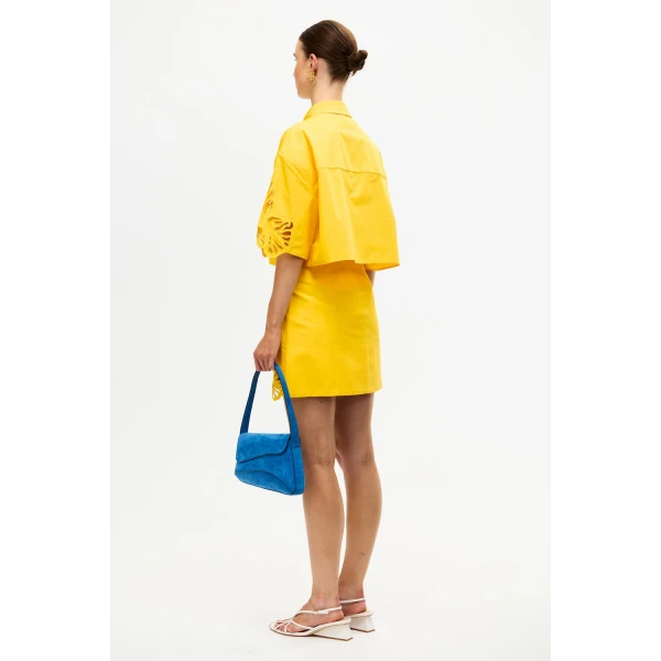 Acler Blairhall Mini Skirt in Daffodil, view 3