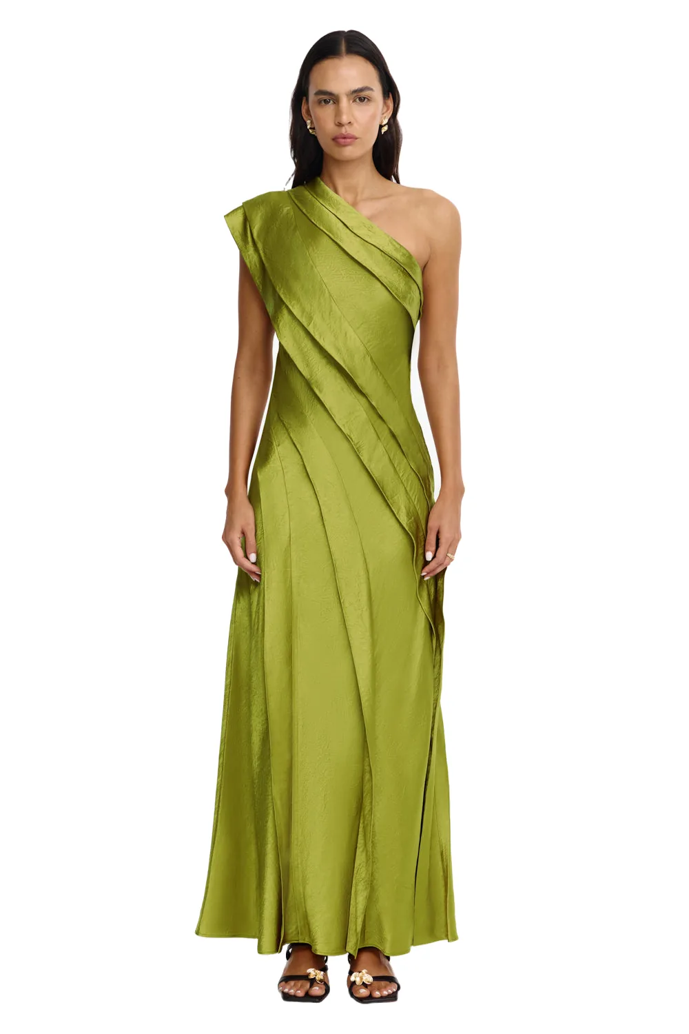 Acler Blenfleet Maxi Dress in Chive, Green Dresses