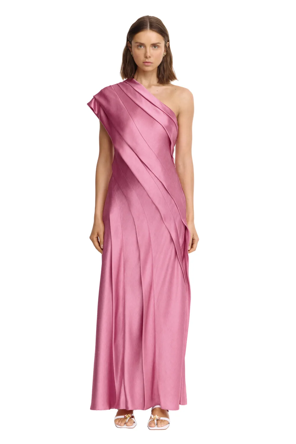 Acler Blenfleet Maxi Dress in Musk Pink, Pink Dresses