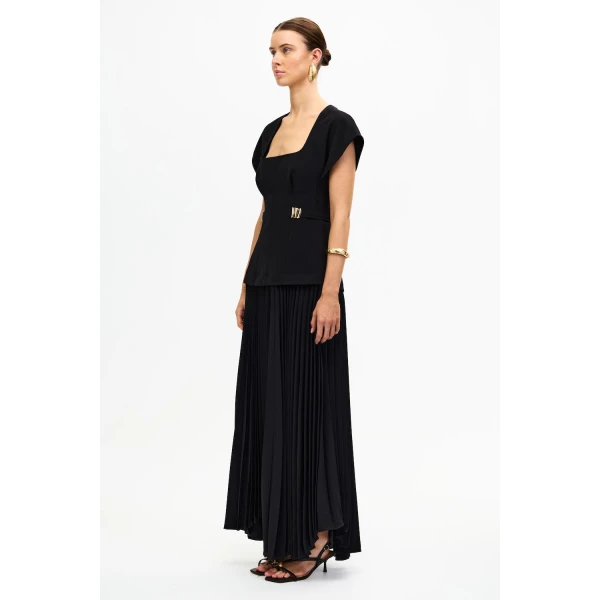 Acler Bollow Maxi Dress in Black, view 2