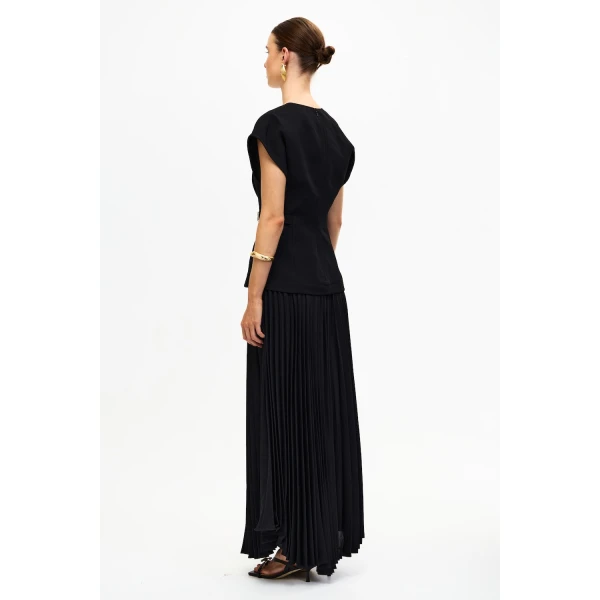 Acler Bollow Maxi Dress in Black, view 3