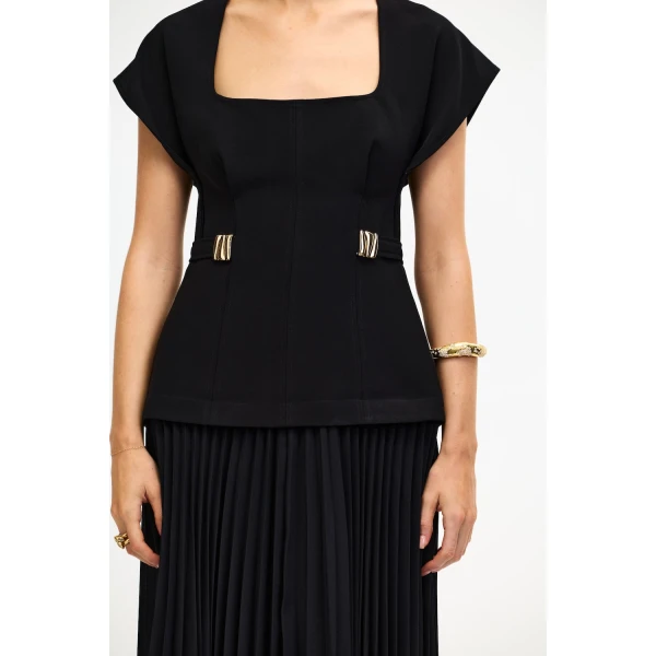 Acler Bollow Maxi Dress in Black, view 4