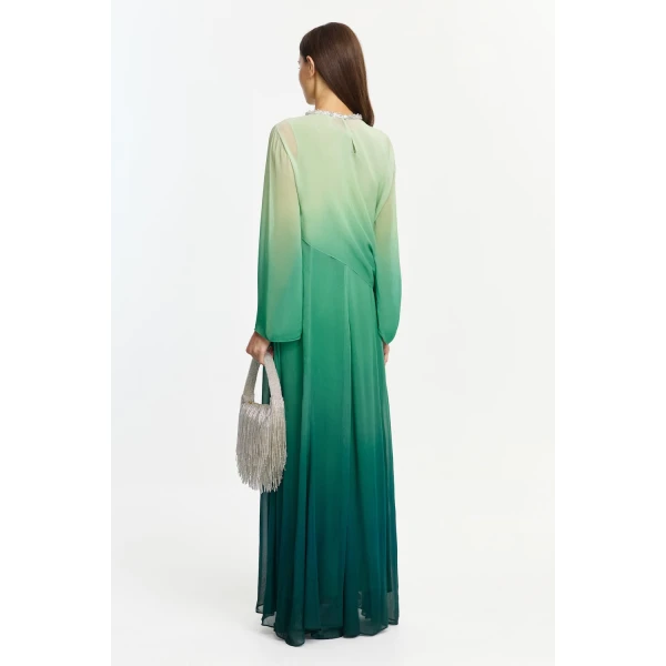 Acler Bridle Maxi Dress in Emerald Ombre, view 3