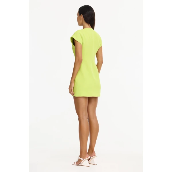 Acler Brit Mini Dress in Citron, view 3