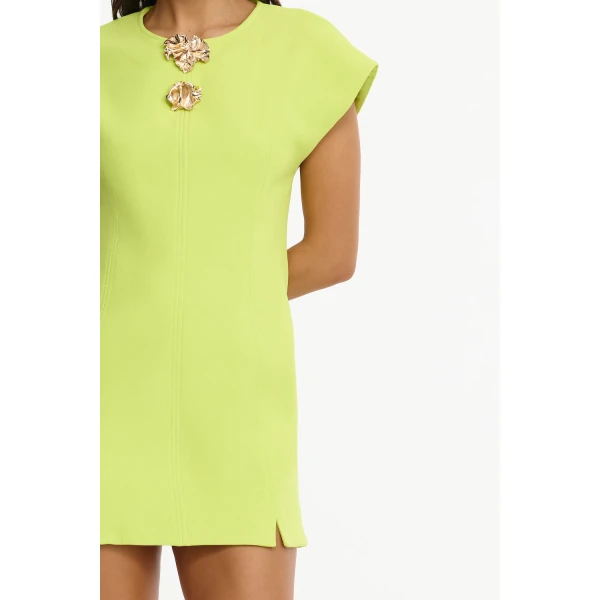 Acler Brit Mini Dress in Citron, view 4