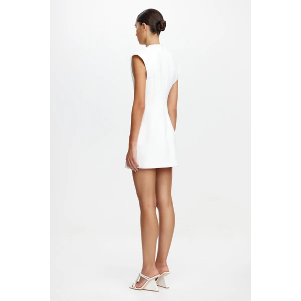 Acler Brit Mini Dress in Ivory, view 3