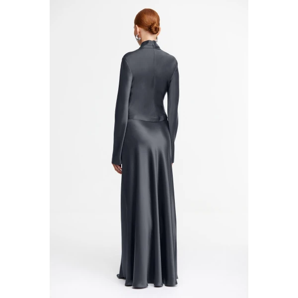 Acler Brosa Maxi Skirt in Charcoal, view 3
