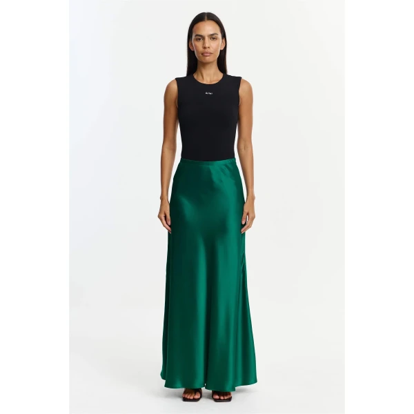 Acler Brosa Maxi Skirt in Deep Emerald, view 5