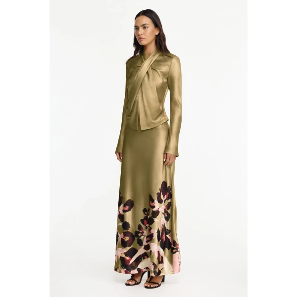 Acler Brosa Maxi Skirt in Dusk Bulbs, view 2