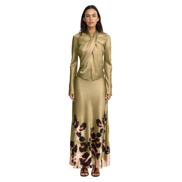 Acler Brosa Maxi Skirt in Dusk Bulbs